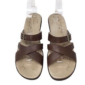 Red Wing Sandals Leather Brown Women's Size 11 Slides Strap Wedge Comfort Buckle
